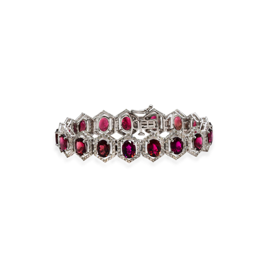 Pink Tourmaline & Diamond Bracelet