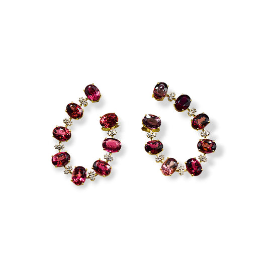 Sienna Pink Tourmaline & Diamond Statement Earrings