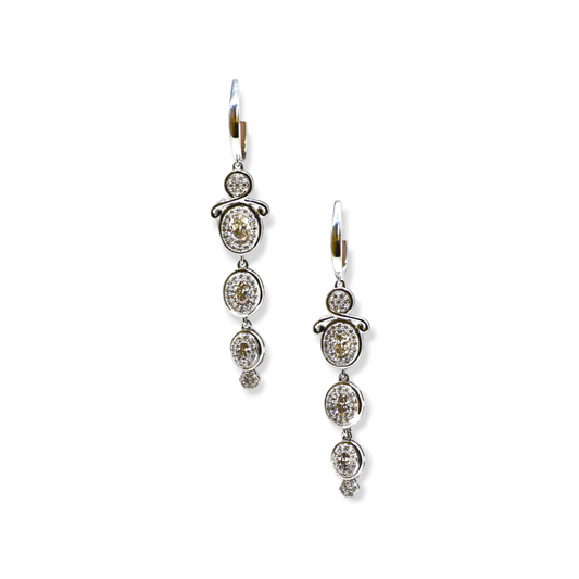 Lyra White Diamond Dangle Earrings